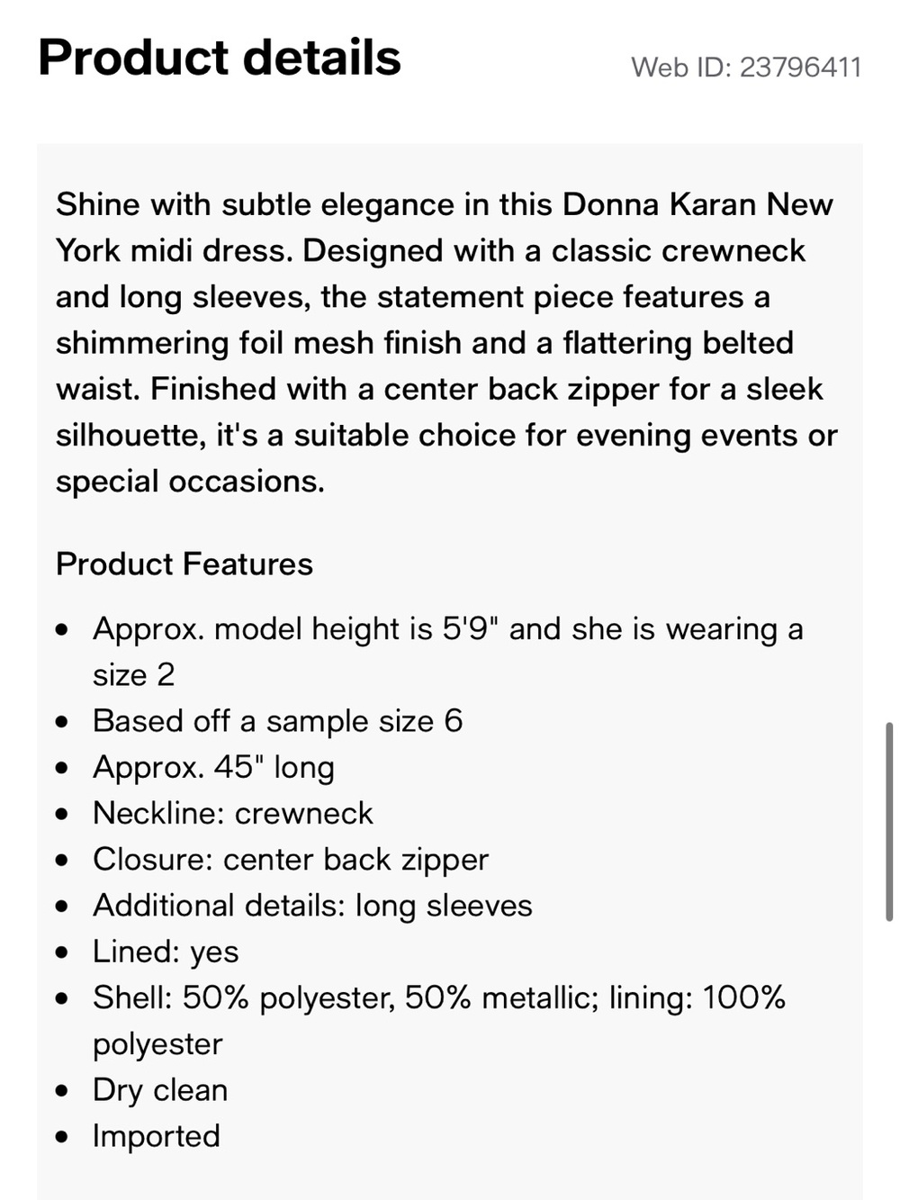 Donna Karan New York Gold metallic Dress - Picture 5 of 10